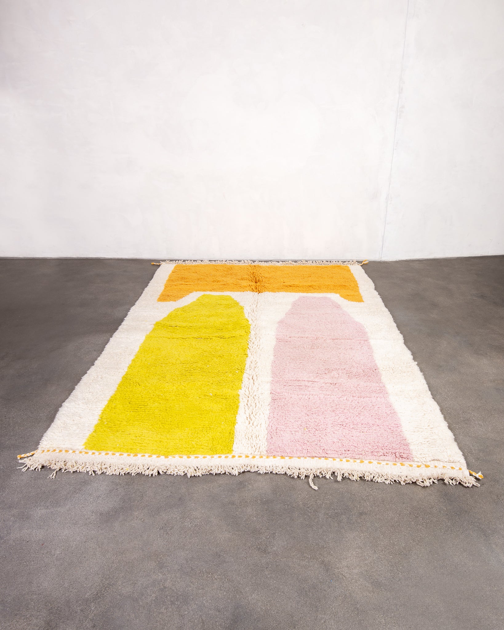 Modern designer handcrafted Berber rug from morocco Beniourain with beautiful colors and patterns